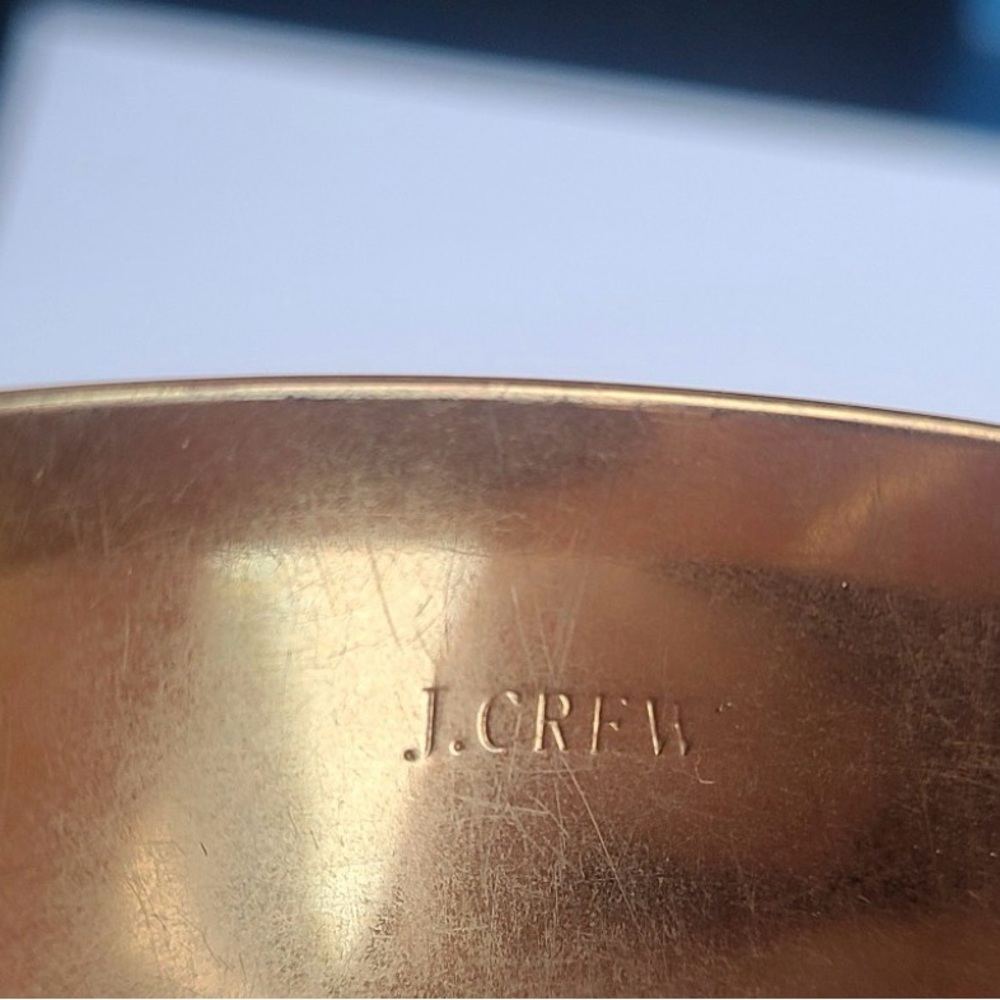Signed J. Crew Gold and Cream Bangle Bracelet 2416 - Picture 5 of 5